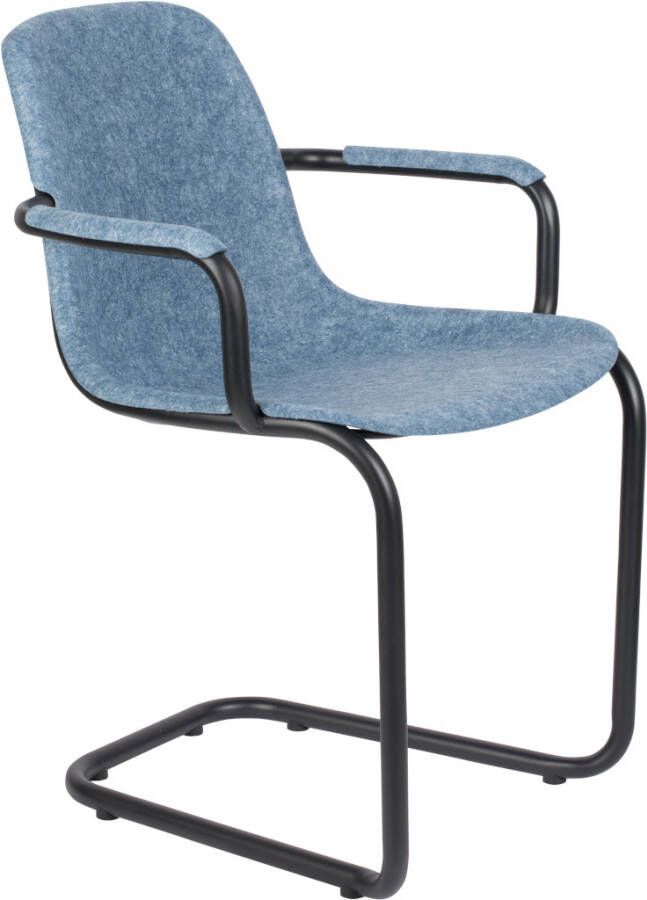 Zuiver Thirsty Eetkamerstoelen met armleuning Blauw Set van 2 - Foto 6