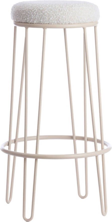 Light & Living Light&living Barkruk Ø41x73 cm ALICE bouclé crème+crème