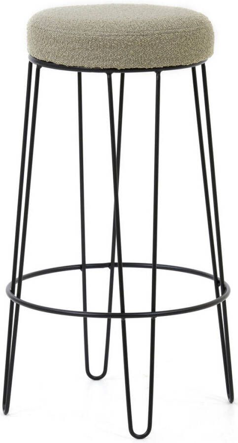 Light & Living Barkruk 'Alice' Bouclé kleur Zand (zithoogte 73cm) set van 2 stuks - Foto 5