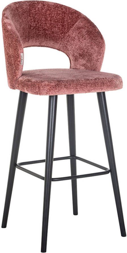 Richmond Interiors Richmond Barstoel Savoy Chenille Roze (zithoogte 82cm)