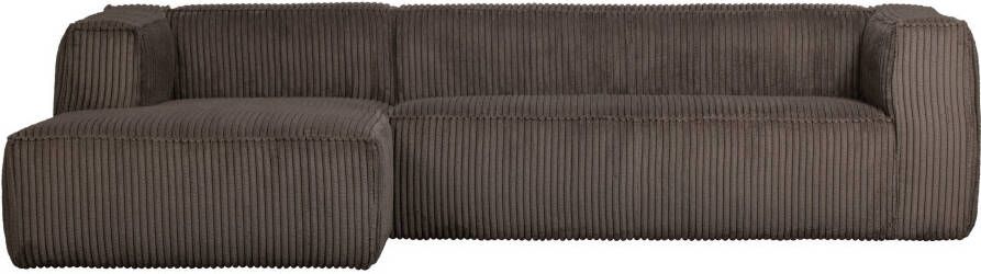 WOOOD Exclusive WOOOD Loungebank 'Bean' Links Rib kleur Mud