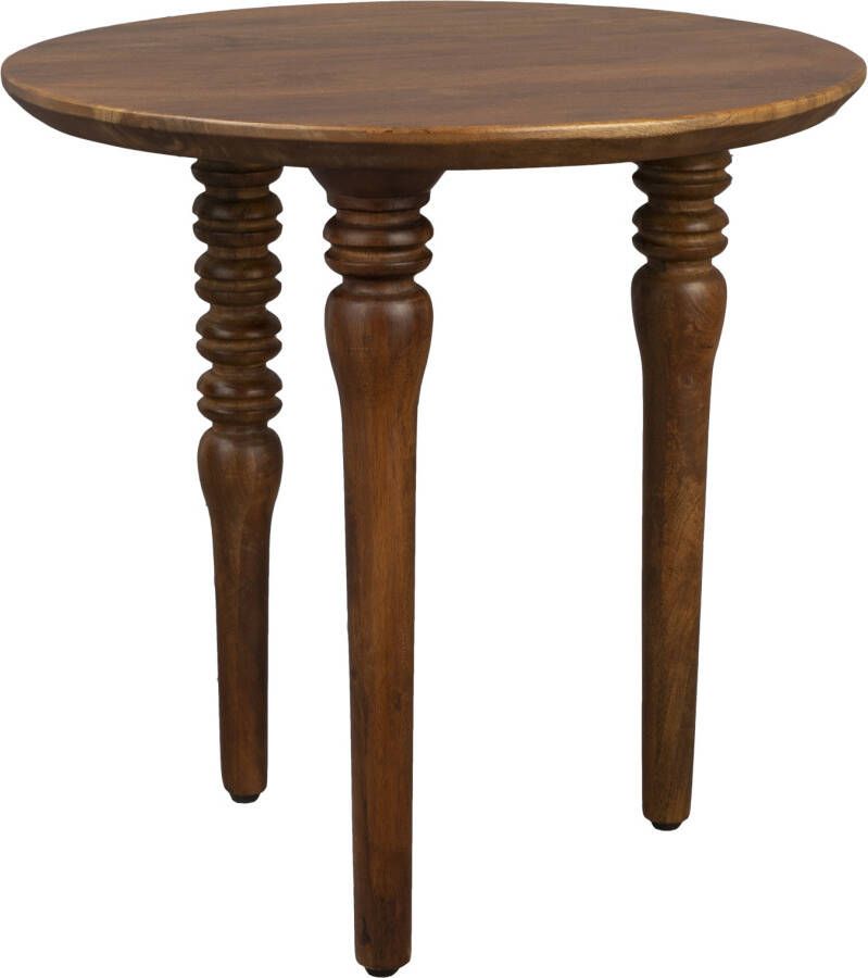 Dutchbone Ronde Bijzettafel Cove Mangohout 50cm Bruin - Foto 2