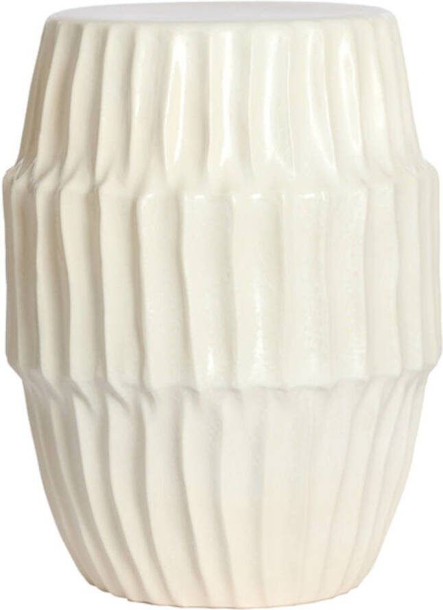 Light & Living Bijzettafel Isili Keramiek Mat Wit Rond