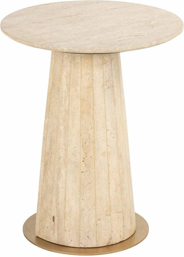 Richmond Interiors Richmond Ronde Bijzettafel Kibo Marmer 45cm Beige