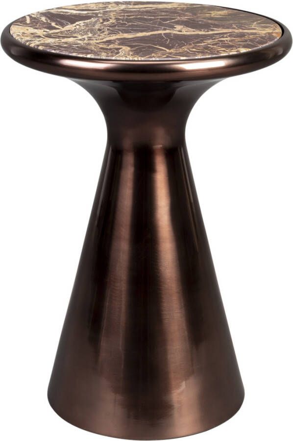 Dutchbone Mount Bijzettafel Rond 32 5x32 5 cm Marmer Bruin