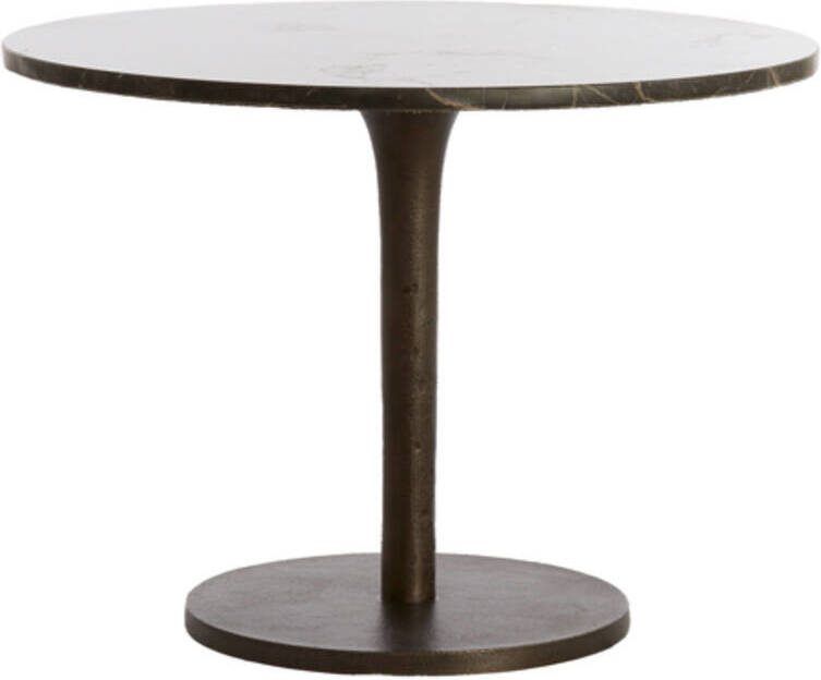 Light & Living Light&living Bijzettafel Ø61x41 cm PAZO donker bruin marmer+donker...