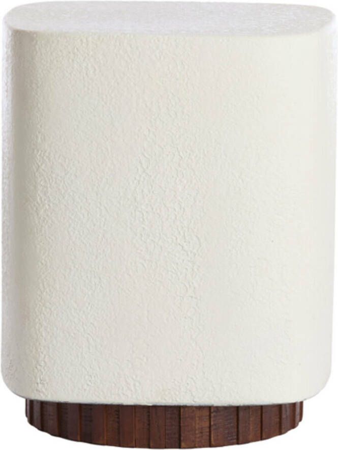 Light & Living Light&living Bijzettafel 37x34x45 cm SEDDON crème+hout bruin