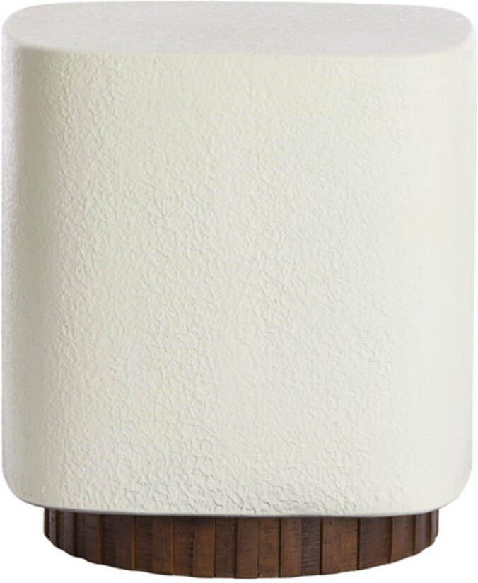 Light & Living Light&living Bijzettafel 37x34x40 cm SEDDON crème+hout bruin