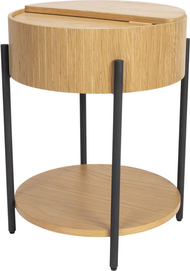 Zuiver Ronde Bijzettafel Slides Eikenhout 45cm Bruin - Foto 4