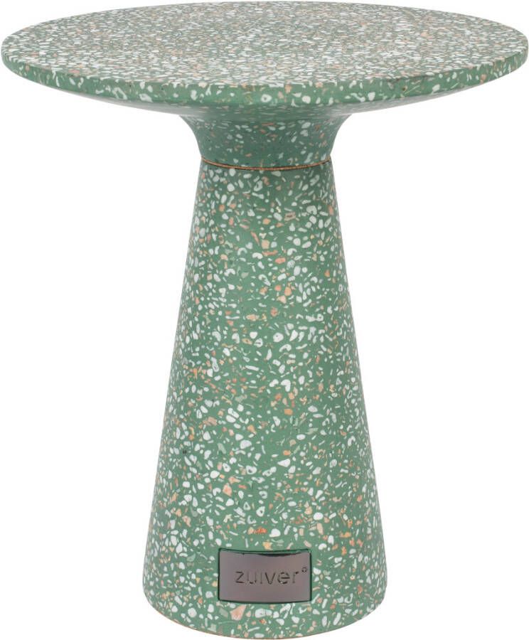 Zuiver Ronde Bijzettafel Victoria Terrazzo 41cm Groen