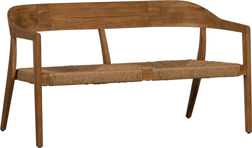Chena tuinbankje met ronde rug wicker teak naturel