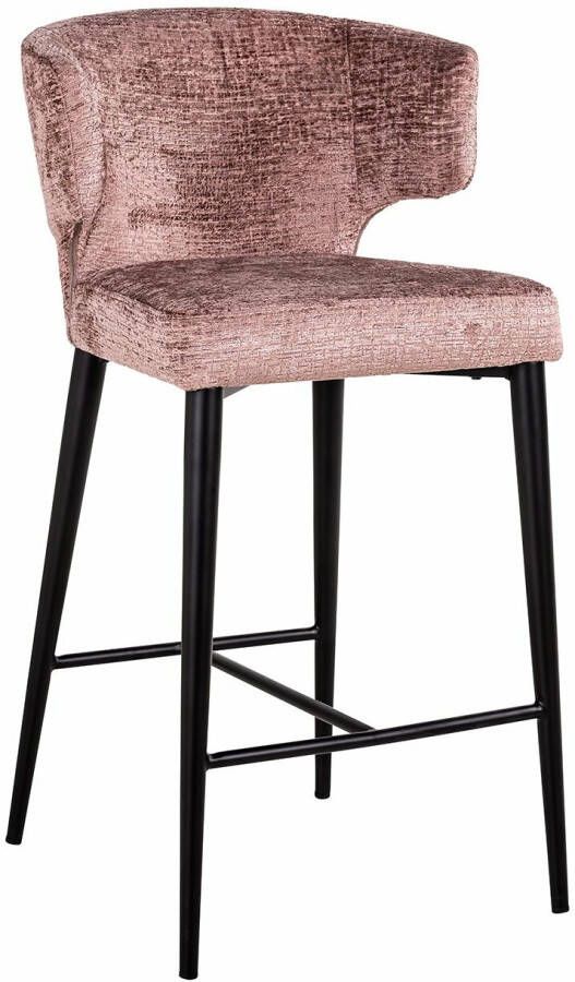 Richmond Interiors Richmond Barstoel Taylor Chenille Roze (zithoogte 67cm)