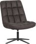 Woood Dirkje Draaifauteuil Leerlook Zwart 101x70x85 - Thumbnail 2