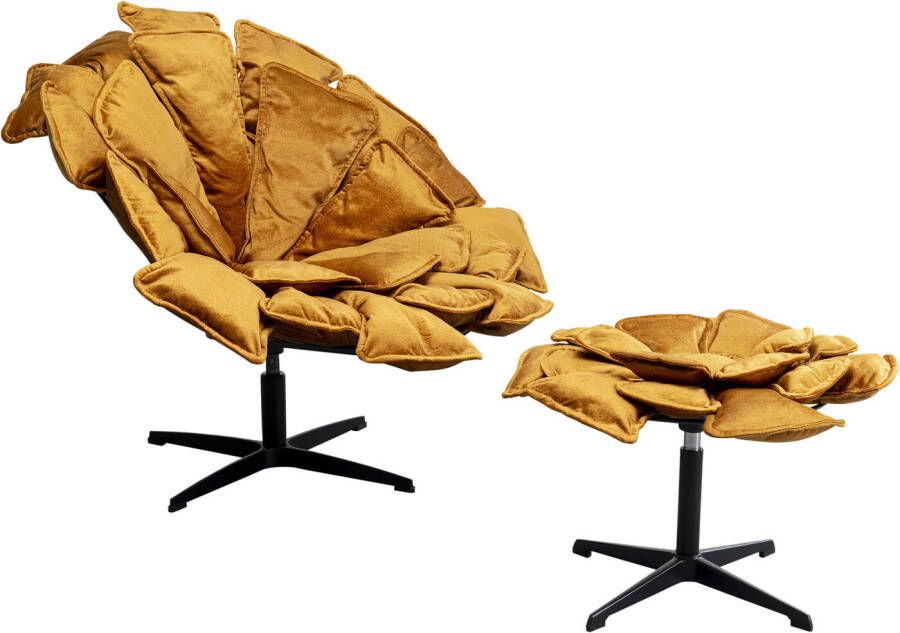 Kare Design Kare Draaibare Fauteuil + Hocker Blossom