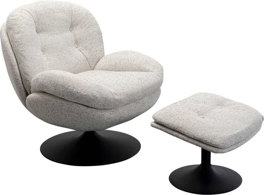 Kare Design Kare Draaifauteuil + kruk Standford