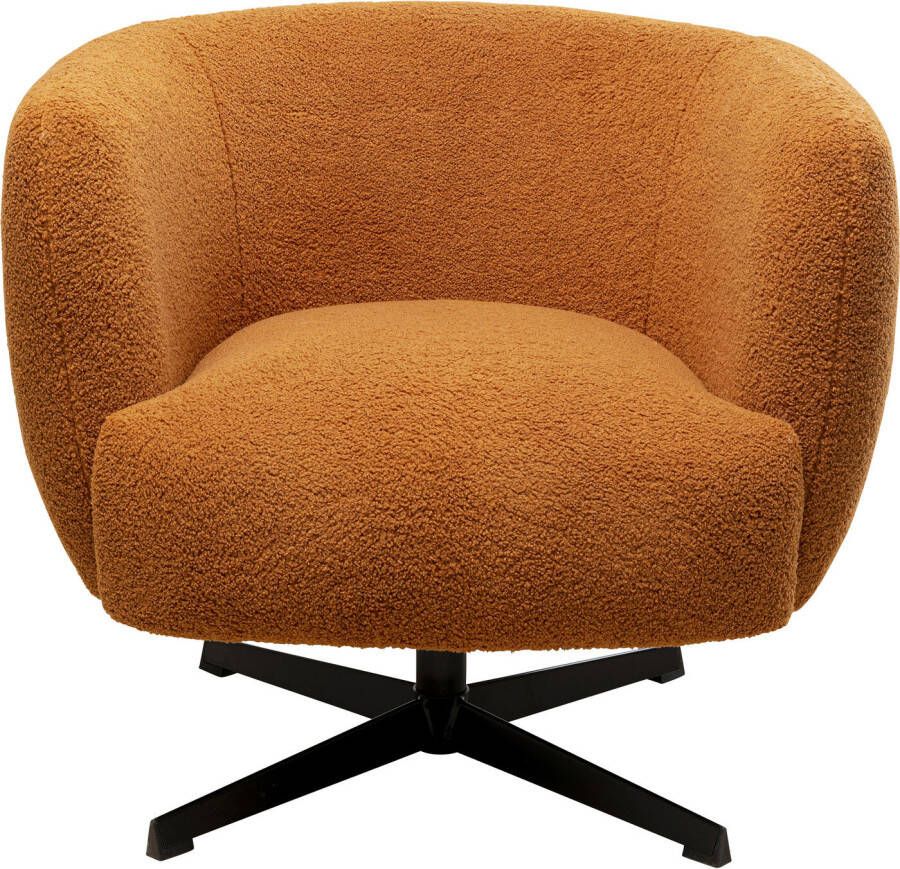 Kare Design Fuzzy Draaifauteuil bruin
