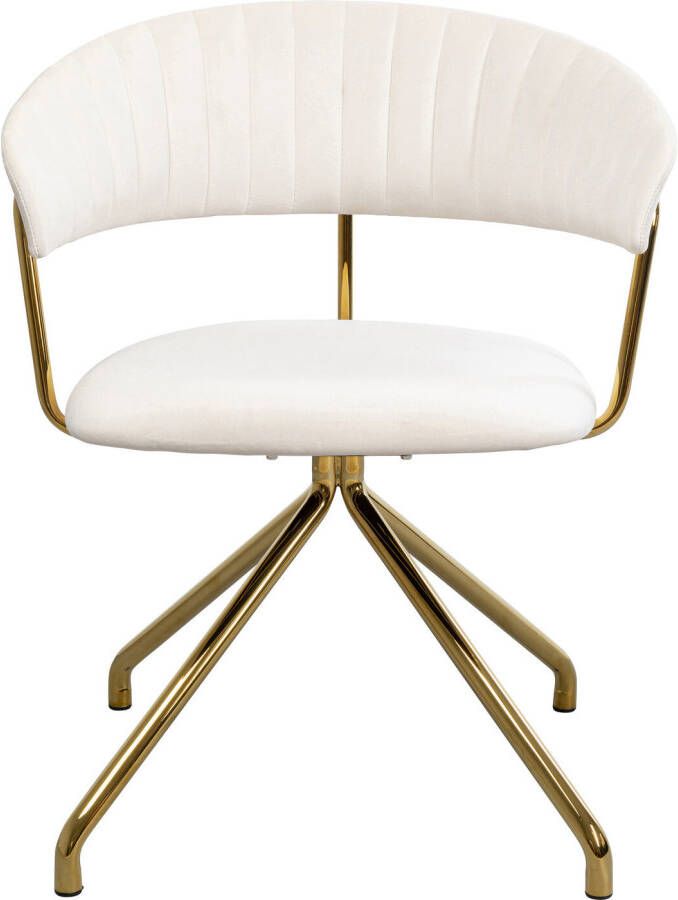 Kare Design Belle draaistoel armleuningen fluweel creme