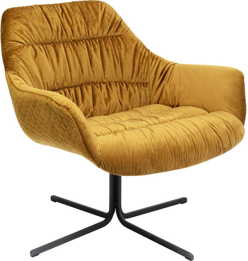 Kare Design Bristol Draaibare Fauteuil Okergeel Fluweel - Foto 2