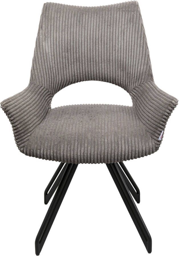 Kare Design Rich Cord draaistoel armleuningen grijs
