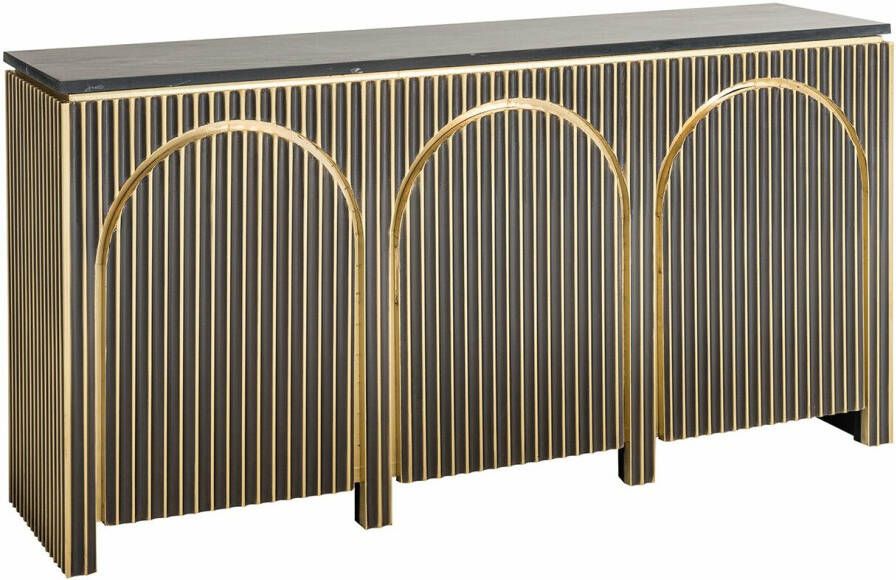 Richmond Interiors Richmond Dressoir Les Arcs Brass en marmer 160cm Brushed gold