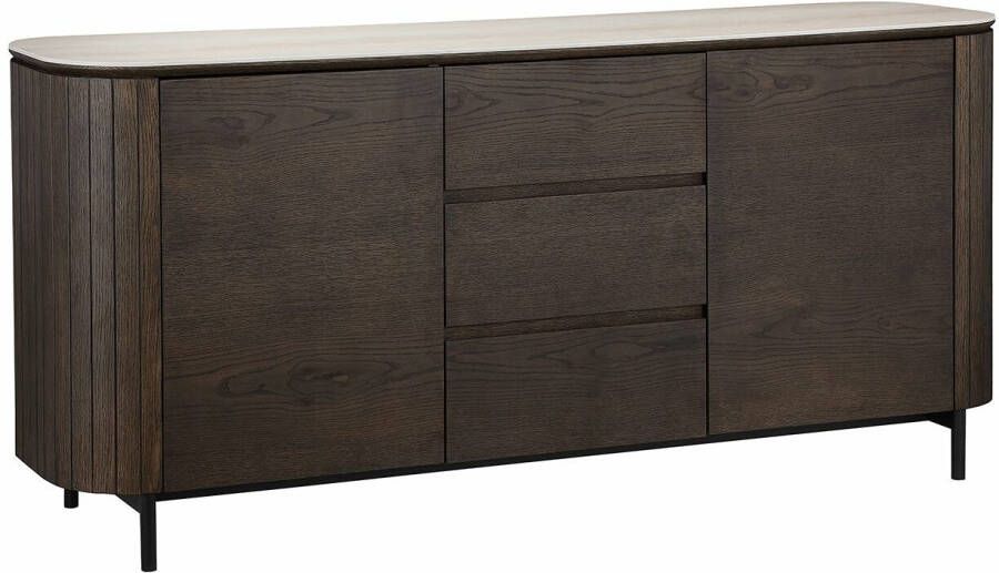 Richmond Interiors Richmond Dressoir Ritz Eiken en travertin 180cm Bruin