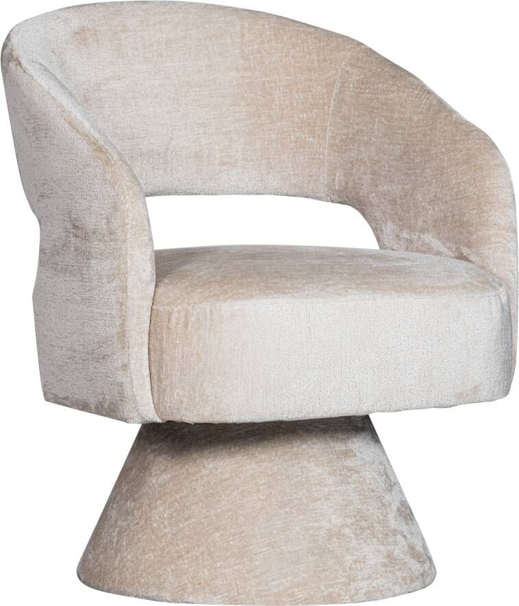 Ebba draaibare fauteuil chenille naturel