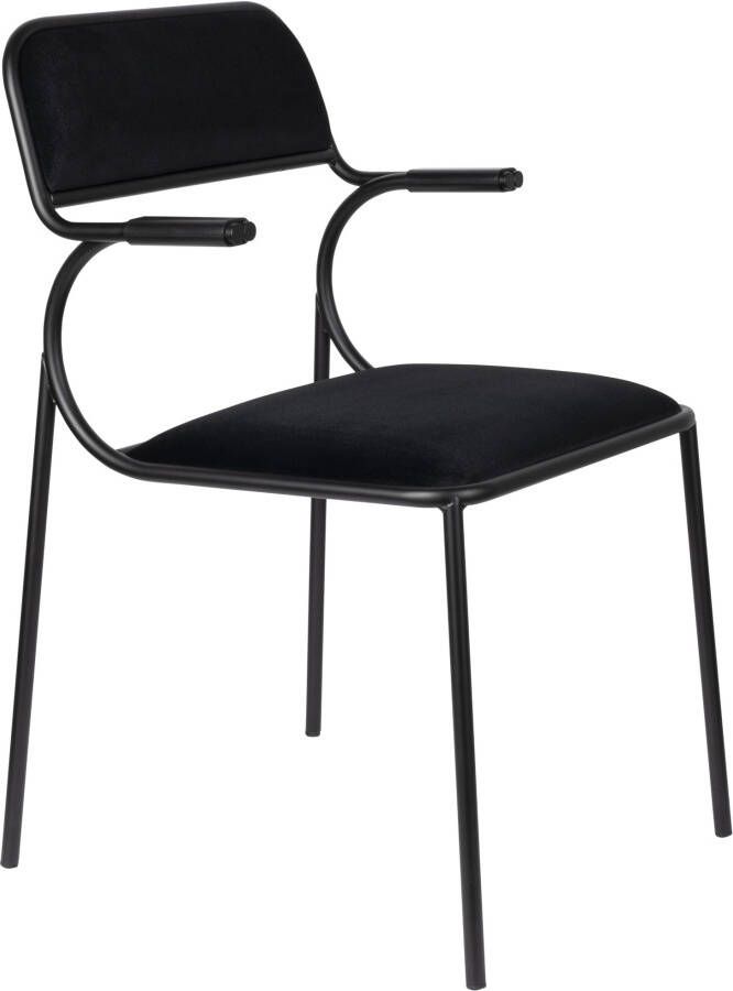 Zuiver Alba Eetkamerstoelen met armleuning Zwart|Zwart Set van 2
