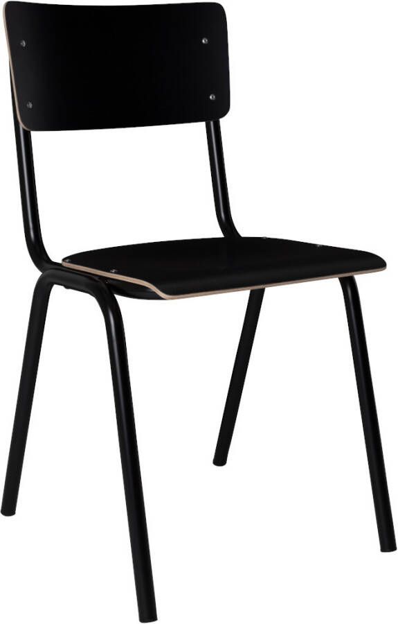Zuiver Back To School HPL Eetkamerstoelen Zwart Set van 4 - Foto 3