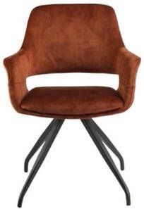 Livingfurn | Eetkamerstoel Capp Rust Velvet | Zitmeubels eetkamer | Armstoel - Foto 5