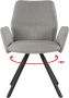 Livingfurn Eetkamerstoel Diana Stof Gecoat staal Taupe 1 stuk - Thumbnail 5