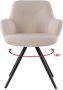 Livingfurn Giga Meubel Eetkamerstoel Doreen Bouclé Beige Draaibaar - Thumbnail 4