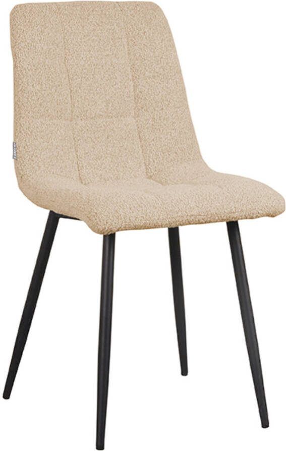 LABEL51 | Eetkamerstoel Juul 54x45x89 cm Zand Stof | Zitmeubels eetkamer | Eetkamerstoel