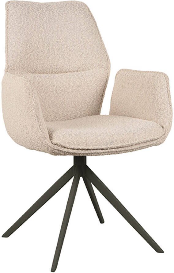 LABEL51 | Eetkamerstoel Mellow Naturel Boucle | Zitmeubels eetkamer | Armstoel - Foto 3