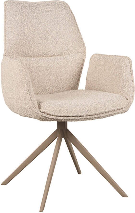 LABEL51 | Eetkamerstoel Mellow Naturel Boucle | Zitmeubels eetkamer | Armstoel - Foto 3