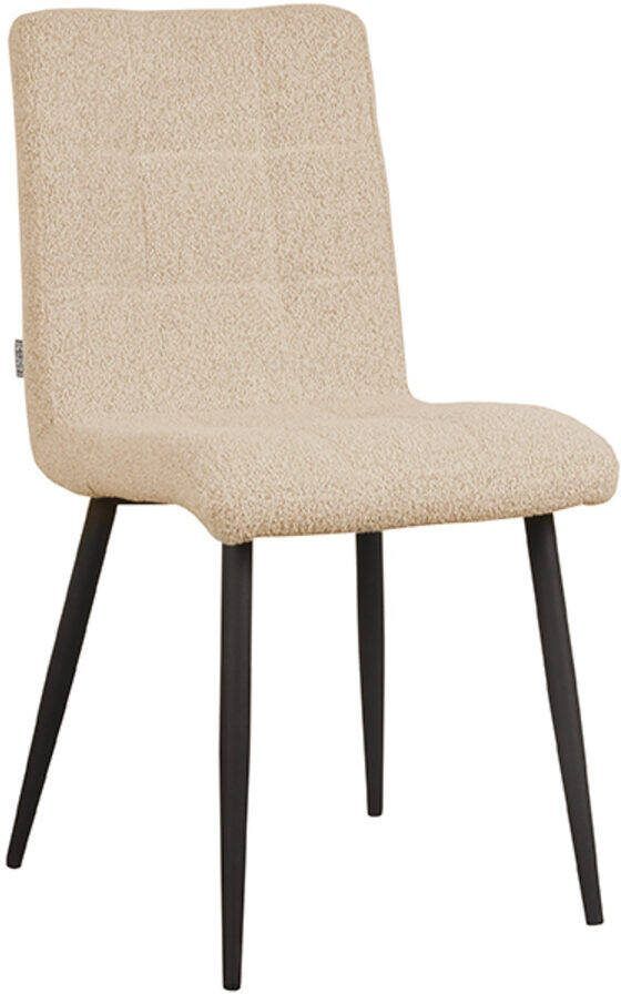 LABEL51 | Eetkamerstoel Sam 57x45x86 cm Zand Stof | Zitmeubels eetkamer | Eetkamerstoel
