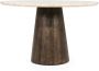 Eleonora Ronde Eettafel Aikin Travertin en Mangohout 130cm Beige - Thumbnail 2