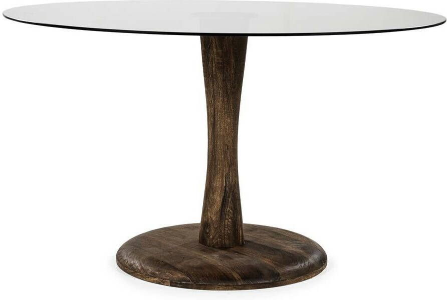 By-Boo Eettafel Boogie Mangohout en glas 130cm Rond