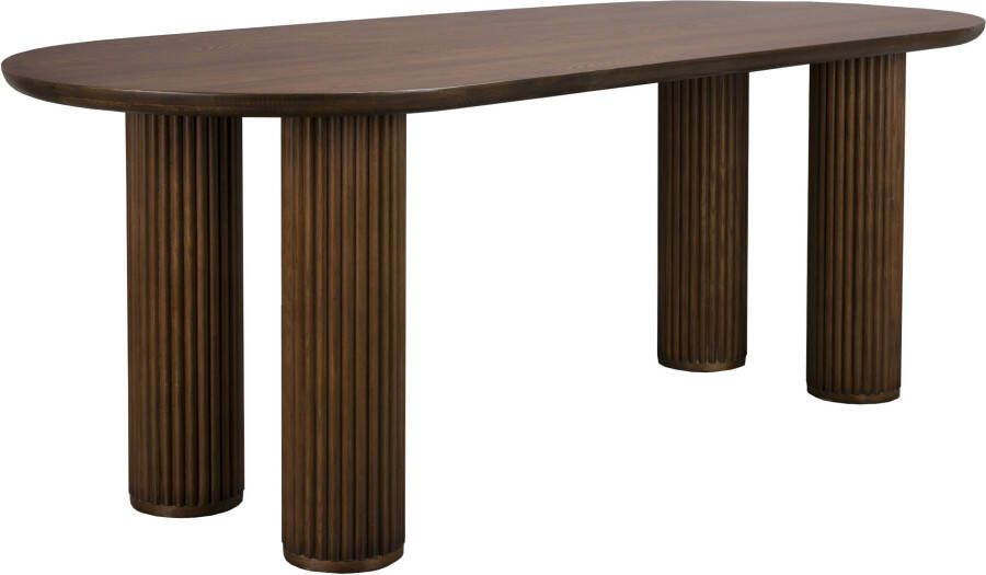 Dutchbone Ovale Eettafel Dean Walnootlook 220 x 90cm Bruin