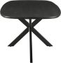 Livingfurn Eetkamertafel Jesper Danish Oval Black 180cm Mangohout Gecoat Staal - Thumbnail 2