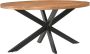 Livingfurn Eetkamertafel Rocky Oval 160 cm Mangohout Gecoat Staal - Thumbnail 3