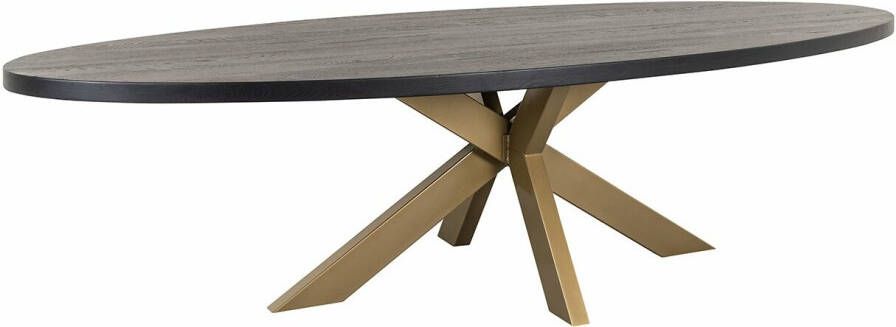 Richmond Interiors Richmond Ovale Eettafel Watson 235 x 110cm Zwart Goud