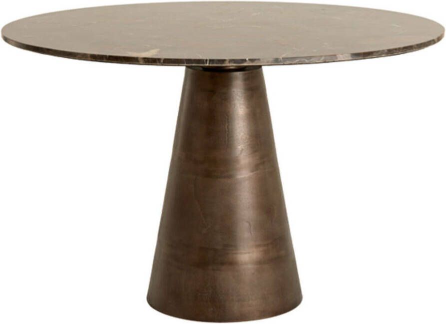 Light & Living Ronde Eettafel Ynez Marmer 120cm Bruin