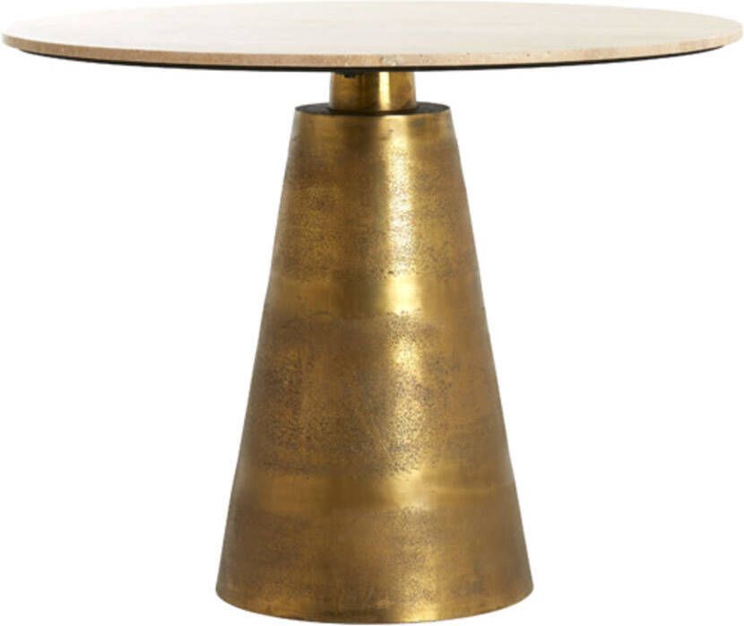 Light & Living Ronde Eettafel Ynez Travertin 100cm Goud