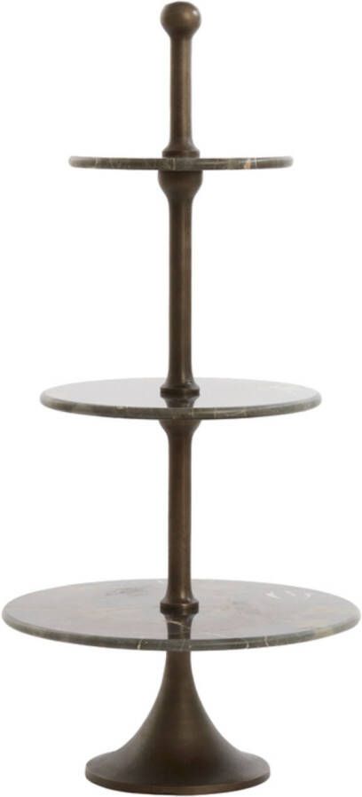 Light & Living Light&living Etagere 3 laags Ø51x100 cm VERMENTINO donker bruin marmer