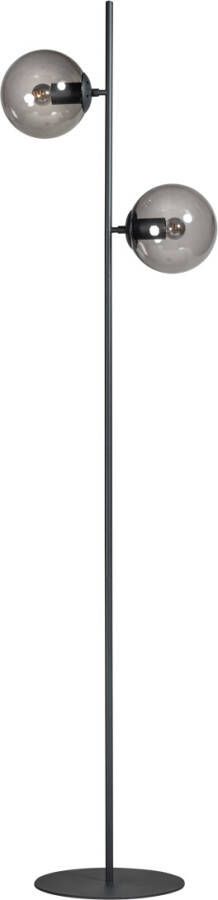 ETH Vloerlamp Davina 2 lichts Smoke Glas Zwart