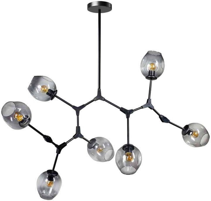 Expo Trading ETH hanglamp Lime 7x E27 smoke glas zwart