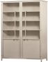 Woood 2-deurs vitrinekast XL Exhibit Metaal Zand 200x99x44 cm - Thumbnail 2