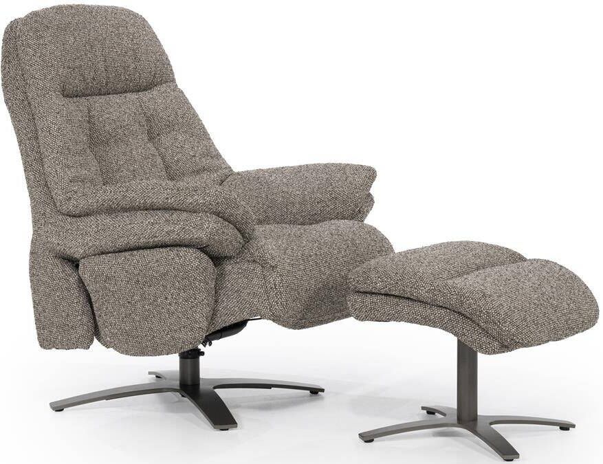 Eleonora Verstelbare Fauteuil Caleb Met voetenbank Taupe