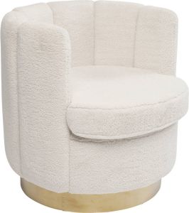 Kare Design Silhouette Fur Fauteuil Witte Teddy Stof