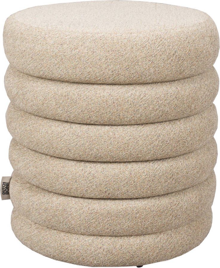 Dutchbone Poef Fern Bouclé Beige